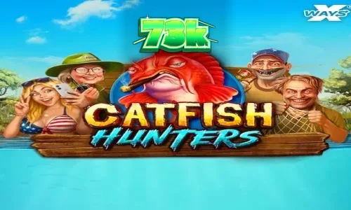 Tampilan visual slot Catfish Hunters dengan tema sungai Mississippi yang keruh dan penuh simbol memancing.